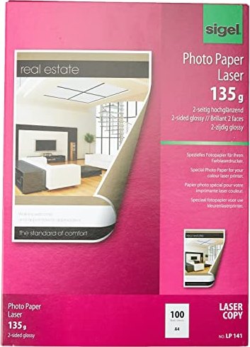 Sigel Fotopapier für Farblaser, A4, 135g/m², 100 Blatt