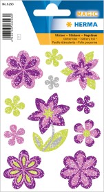 Herma Sticker "Blumen Diaomond", Glitterfolie, 1 Blatt
