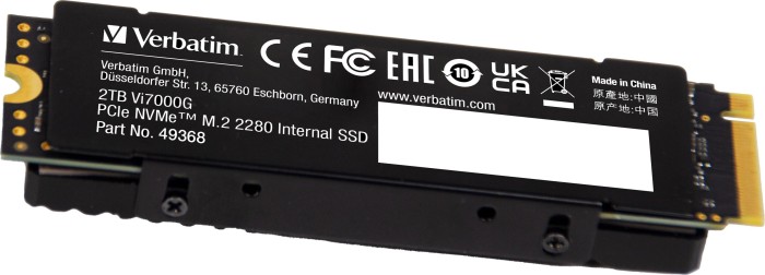 Verbatim Vi7000G PCIe NVMe SSD 2TB, M.2 2280 / M-Key / PCIe 4.0 x4, Kühlkörper
