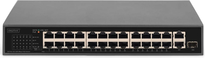 Digitus DN-953 Rackmount Switch, 25x RJ-45, 1x RJ-45/SFP, 240W PoE+ (DN ...