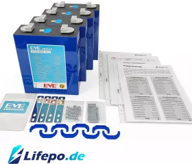 Lifepo.de Lifepo4 EVE 3.2V 280Ah Zelle, 4er-Pack