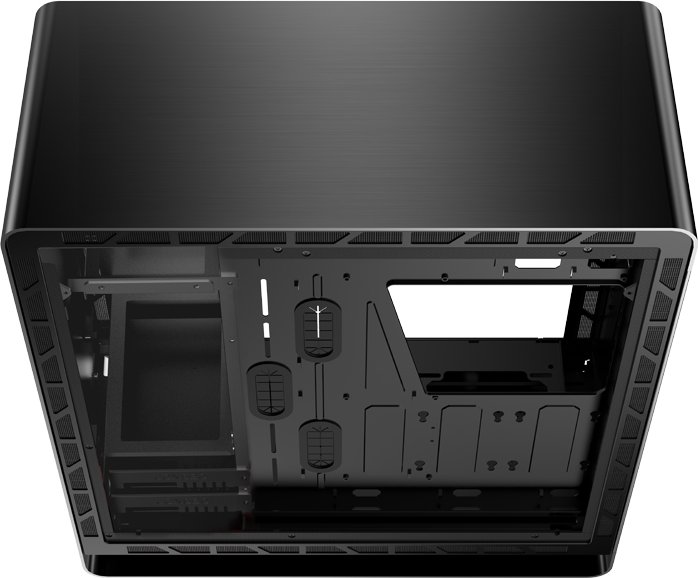 Jonsbo UMX6, czarny, szklane okno