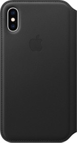 Apple Leder Folio Case für iPhone XS schwarz