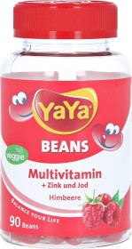 YaYa Beans Multivitamin + Zink und Jod Himbeere Kaudragees zuckerfrei, 90 Stück