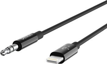 Linksys Belkin – Kabel Lightning auf Kopfhöreranschluss – Lightning / Audio – Lightning (M) bis Stereo Mini-Klinkenstecker (M) – 1.83 m – Schwarz – für Apple iPad/iPhone/iPod (Lightning) (AV10172BT06-BLK)