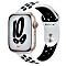 Apple Watch Nike Series 7 (GPS) 45mm Aluminium Polarstern mit Sportarmband Pure Platinum/schwarz (MKNA3FD)