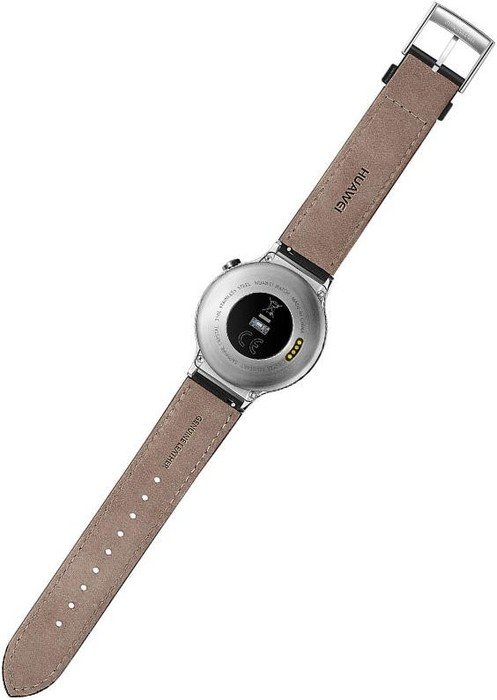 Huawei Watch Classic mit Lederarmband silber/schwarz