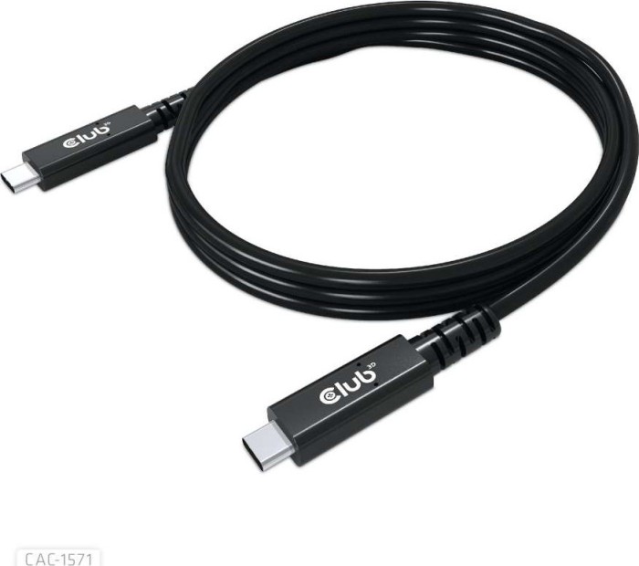 Club 3D USB4 Typ-C Gen3x2 Bidirektionales Kabel 40Gbps 8K60Hz 100W PowerDelivery, 0.8m