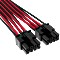 Corsair PSU Cable Type 4 - 600W PCIe 5.0 12VHPWR, 2x 8-Pin PCIe wtyczka na 16-Pin PCIe 5.0 12VHPWR wtyczka, kabel przejściówka, Premium Individually Sleeved, czerwony/czarny, 65cm Vorschaubild