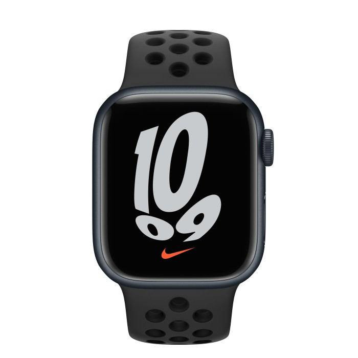 Apple Watch Nike Series 7 (GPS) 41mm Aluminium Mitternacht mit Sportarmband anthrazit/schwarz