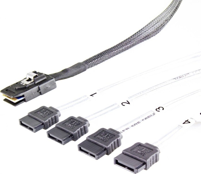 Fantec mini SAS x4 [SFF-8087] auf 4x SATA Kabel, 0.7m
