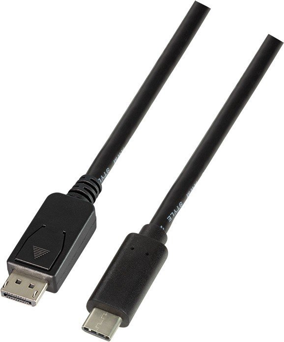 LogiLink USB-C 3.1 [Stecker] auf DisplayPort 1.2 [Stecker] 4K 60Hz Adapterkabel schwarz, 1.8m