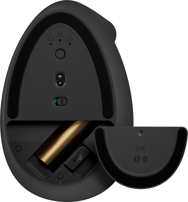 Logitech Lift Vertical Ergonomic Mouse, Graphite, Logi Bolt, USB/Bluetooth