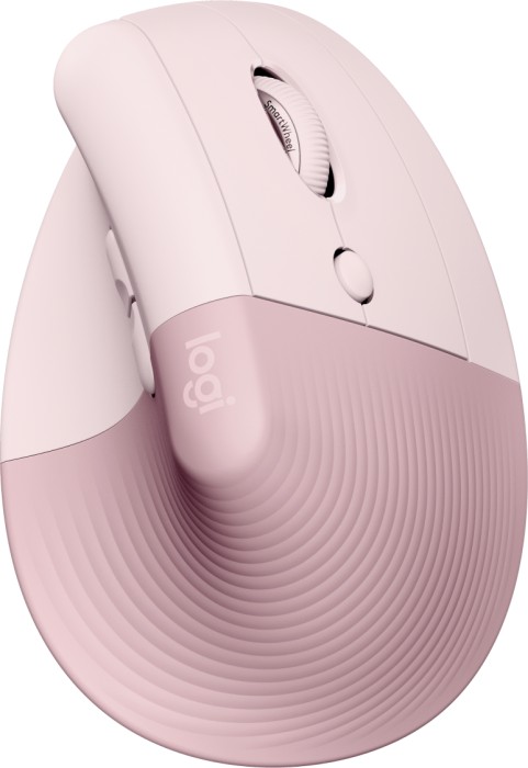 Logitech Lift Vertical Ergonomic Mouse, Rose, Logi Bolt, USB/Bluetooth
