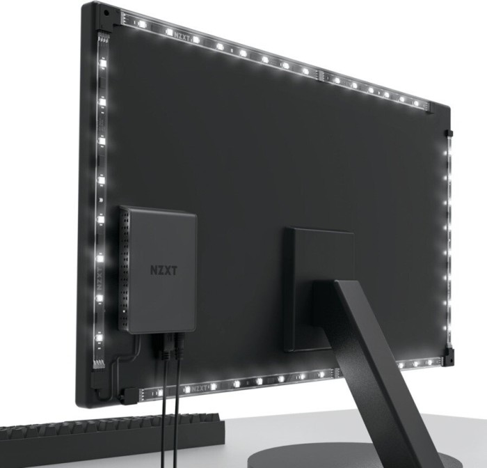 NZXT HUE 2 Ambient V2 RGB Lightning Kit, LED kontroler do 21"-25", 34"-35" Ultrawide Monitory, czarny, RGB-zestaw oświetlenia