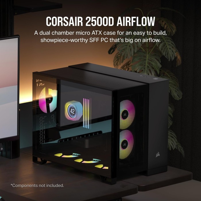 Corsair 2500D Airflow, czarny, szklane okno