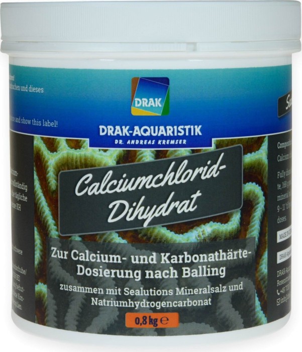 DRAK-Aquaristik Sealutions Mineralsalz / Calciumchlorid-Dihydrat / Natriumhydrogencarbonat - zur Calcium- und Karbonathärte-Dosierung nach der Balling-Methode