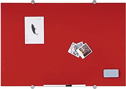 Bi-Aplikacje biurowe Flow Magnetic tablica szklana 60x45cm czerwony