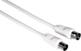 Hama Antennen-Kabel Koax-Stecker - Koax-Kupplung, 10m, 85dB, weiß