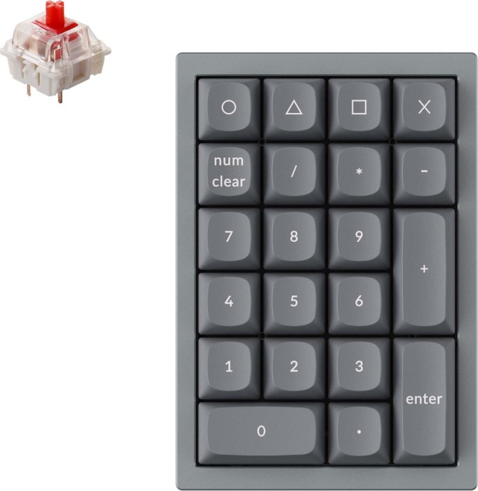 Keychron Q0 QMK Custom Number Pad, Silver Grey, Gateron G Pro RED, USB
