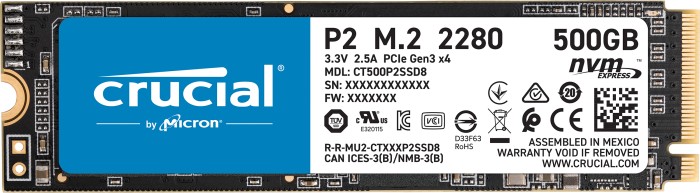Crucial P2 SSD 500GB, M.2