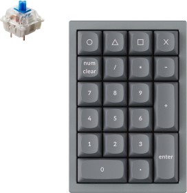 Keychron Q0 QMK Custom Number Pad, Silver Grey, Gateron G Pro BLUE, USB