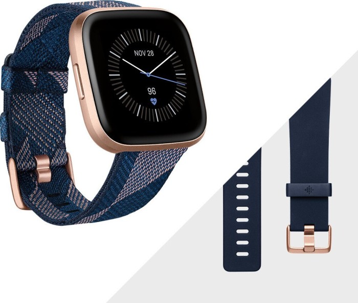 Fitbit Versa 2 Special Edition Aktivitäts-Tracker navy pink woven/copper rose aluminium