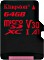 Kingston Canvas React R100/W80 microSDXC 64GB, UHS-I U3, A1, Class 10 (SDCR/64GBSP)