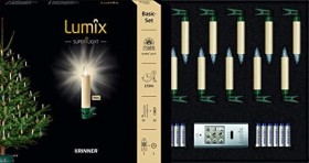 Krinner Lumix Classic mini LED Christbaumkerzen elfenbein Basis-Set 12x warmweiß