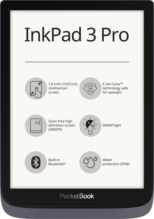 PocketBook InkPad 3 Pro, metallic grey