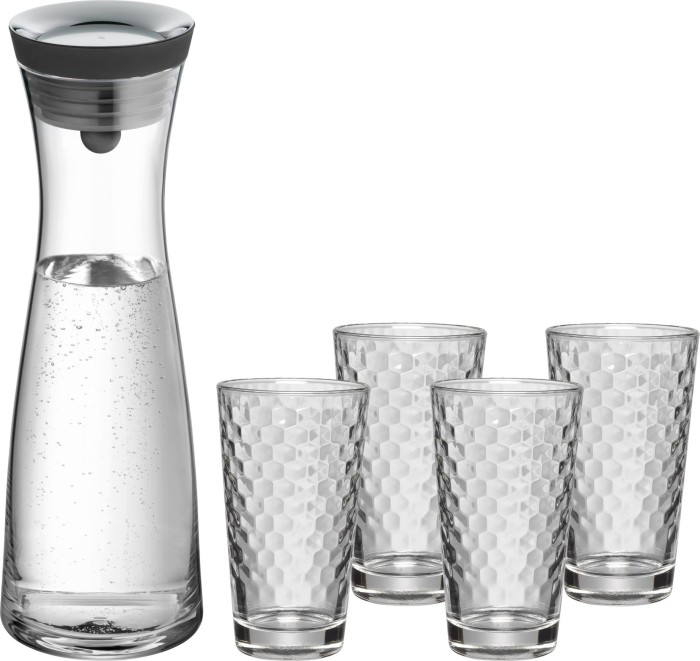 WMF Basic Wasserkaraffe mit 4 Wassergläsern Set, 5-tlg.