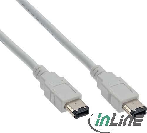 InLine FireWire Kabel 6-polig Stecker/Stecker weiß 1.8m