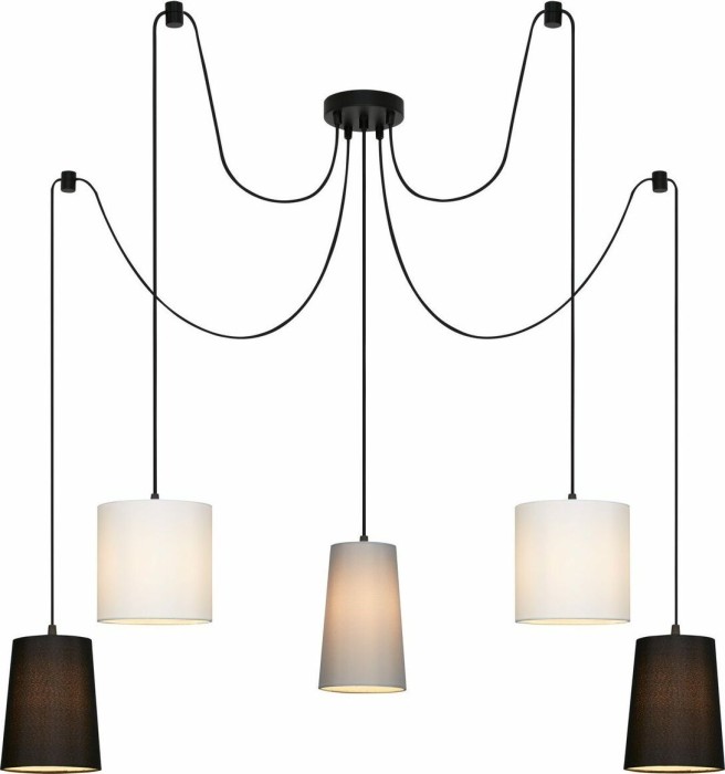 Briloner Shades lampa sufitowa czarny/biały 5-palnikowy