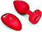 b-Vibe Vibrating Heart plug analny średni/large czerwony (BV-051RED)