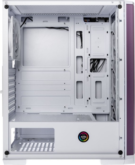 BitFenix Nova Mesh SE TG 4ARGB, white/purple, incl. 4x fan, fan LED RGB, glass window