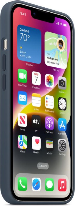 Apple Silikon Case mit MagSafe für iPhone 14 sturmblau