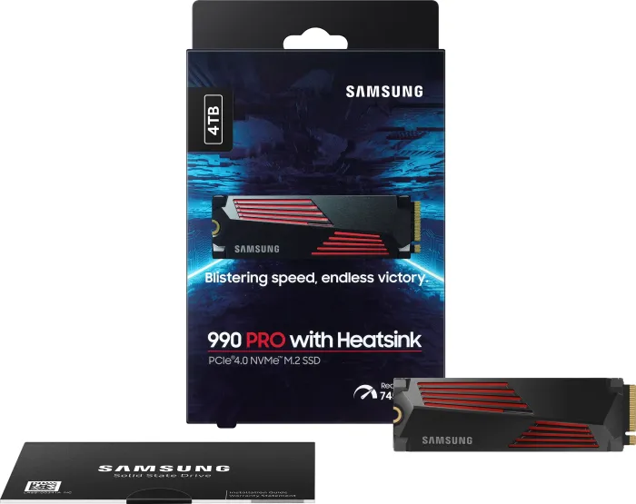 Samsung SSD 990 PRO 4TB, M.2 2280 / M-Key / PCIe 4.0 x4, Kühlkörper