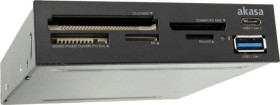 Akasa USB-C 3.1 panel Multi slot-Card Readers, USB 3.1 20-Pin Key-A receptacle [plug], USB 3.0 19-Pin receptacle [plug] (AK-ICR-33)