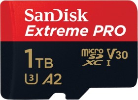 SanDisk Extreme PRO R170/W90 microSDXC 1TB Kit, UHS-I U3, A2, Class 10 (SDSQXCZ-1T00-GN6MA)