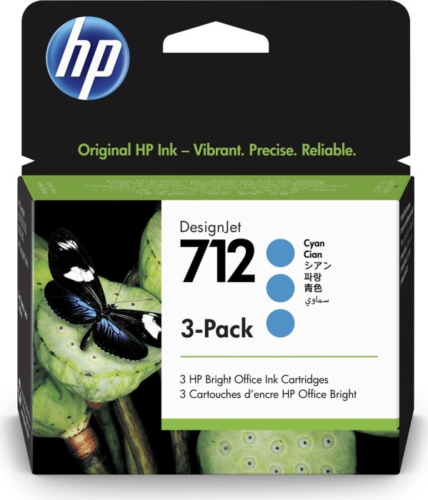 HP Tinte 712 cyan, 3er-Pack