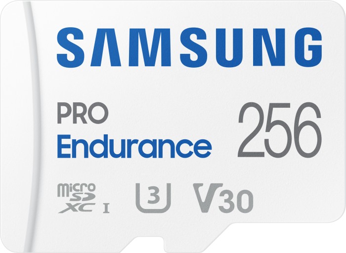 Samsung PRO Endurance R100/W40 microSDXC 256GB Kit, UHS-I U3, Class 10