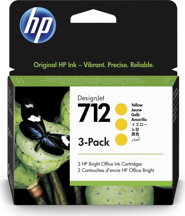 HP Tinte 712 gelb, 3er-Pack