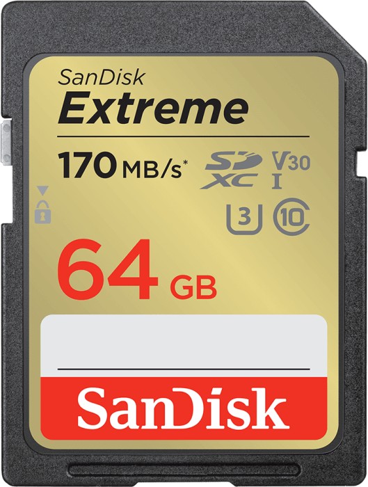 SanDisk Extreme R170/W80 SDXC 64GB, UHS-I U3, Class 10