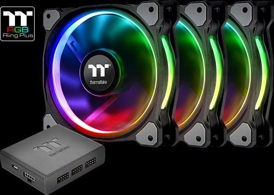Thermaltake Riing Plus 12 LED RGB TT Premium Edition, sterowanie LED, sterowanie wentylatorów, 120mm, sztuk 3