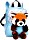 Nici plecak pluszak plecak przedszkolny czerwony Panda niebieski (49852)