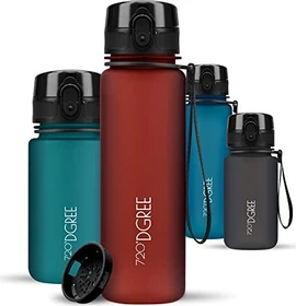 720°DGREE Borraccia Bambini 500ml uberBottle +Setaccio, crystalClear- Senza-BPA, Prova Perdite - Bottiglia, Borracce d'Acqua per Ragazza, Ragazzi, Scuola, Ciclismo, All'aperto, Escursioni, Viaggio