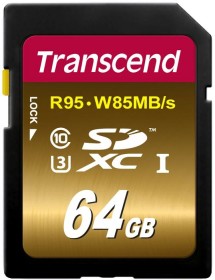 Transcend Extreme R95/W85 SDXC 64GB, UHS-I U3, Class 10