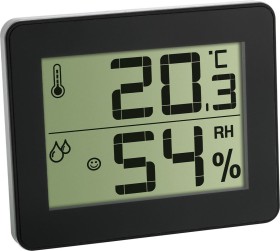 TFA Dostmann Hygrometer Temperaturstation Digital schwarz (30.5027.01)