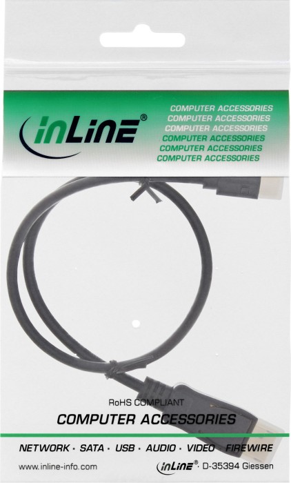 InLine DisplayPort/mini DisplayPort 1.2 przewód czarny, 0.3m