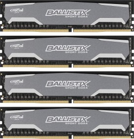 Crucial Ballistix Sport DIMM Kit 32GB, DDR4-2400, CL16-16-16 (BLS4K8G4D240FSA / BLS4C8G4D240FSA)